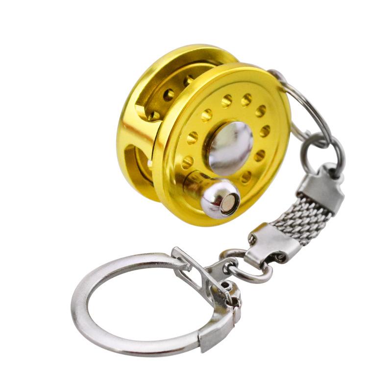 1PC Metal Fishing Wheel Decoration Pendant Fishing Accessories Tools Mini Fishing Reel Key Chain Can Shake Key Chain Small Gift