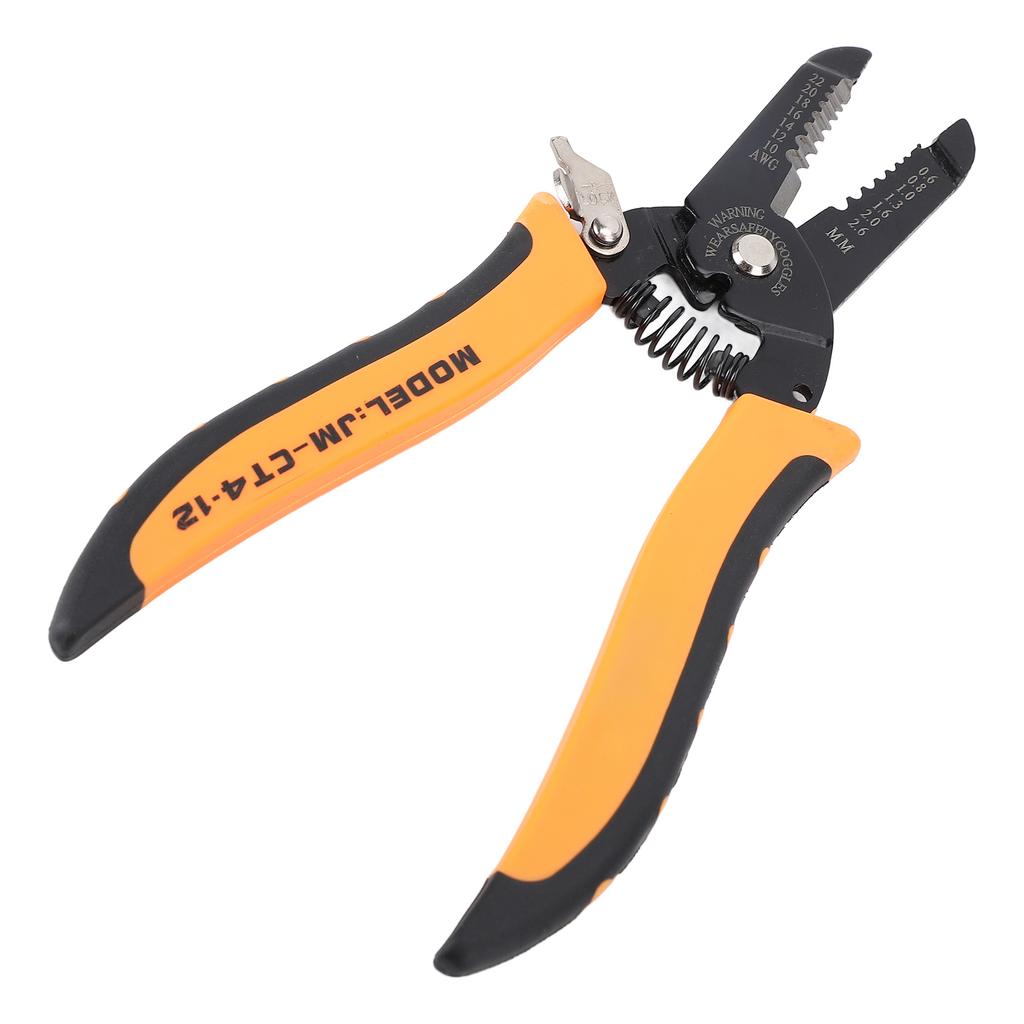 Wire Stripper Cutter Carbon Steel Multifunctional Electrical Wire Pliers with Safety Lock for 10 to 22AWG Solid Wires