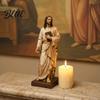Small Religious Figurines for Shelves Jesus Reading Book Resin Figurine Statue Bookshelf Mantel Prayer Inspirational Study Room Decor Nook