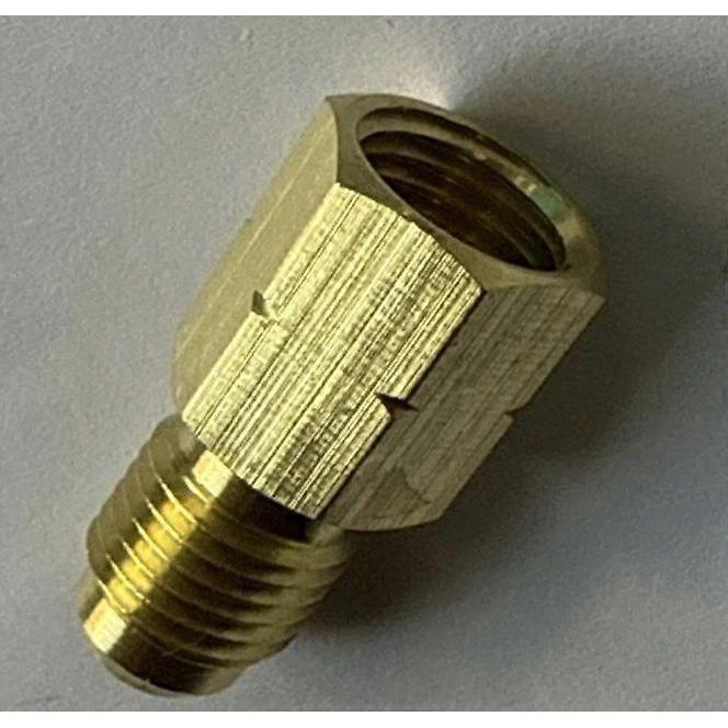 R32 R454B Kältemittel Messingadapter, 1/4" Innengewinde auf 1/4" Außengewinde Linksgewinde