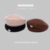 Elegant Cotton Heartpatterned Beret For Women Fashionable Accessory Fall For