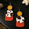 Exaggerated Leopard Print Leather Earrings for Women - European & American Fashion