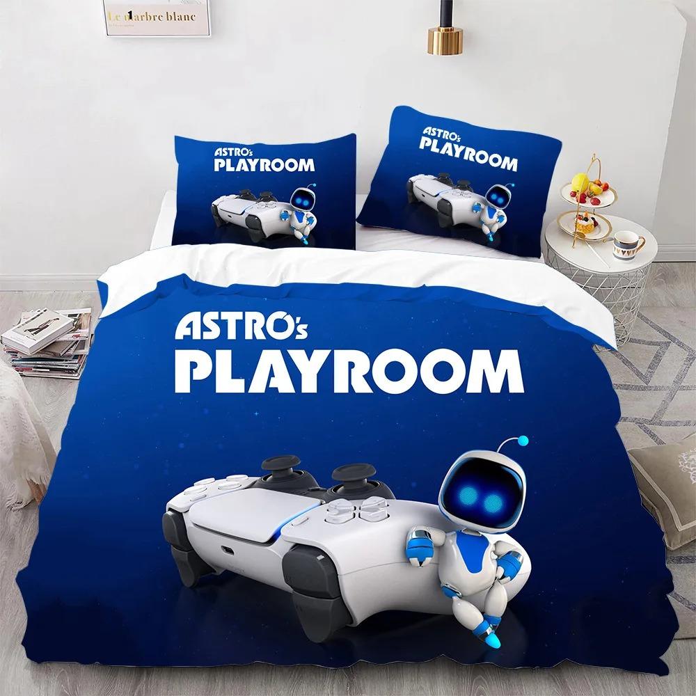 Astro Bot Cute Cartoon Bedding Set Duvet Set Single Double Bed King Size Bed Set Adult Boys Bedroom Duvet Cover Pillow Case