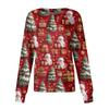 Women's Christmas-printed Casual Long-sleeved Single-breasted Work Uniform Cardigan
