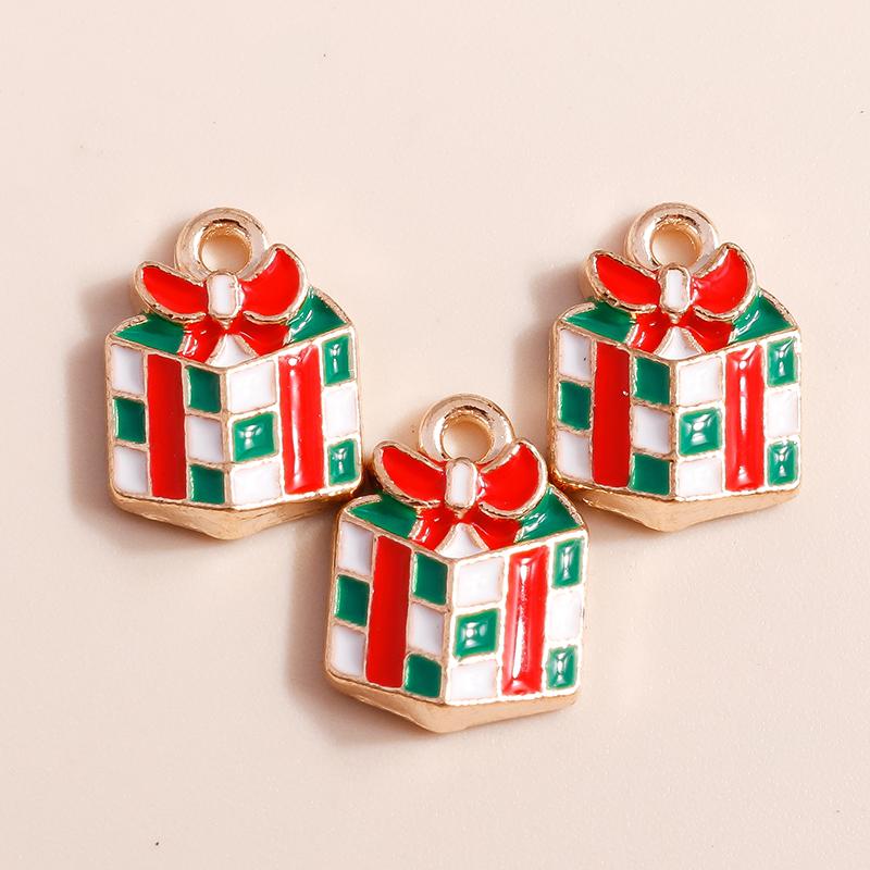 10pcs Enamel Christmas Tree Snowman Pendants Charms for Jewelry Making Earrings Necklace DIY Bracelet Accessories Supplies