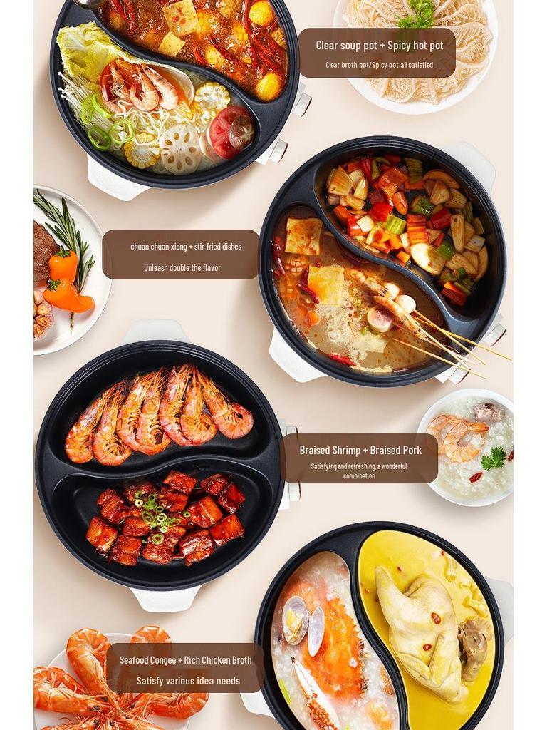McKen Bear 7L Dual-Speed Electric Cooker with Multifunctional Yin-Yang Hot Pot