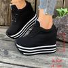 Luxury Women'S Shoes Super-High Heel Wedges Round Toe Platform Casual Sneakers Black Heels Elegant Woman New Collection On Offer