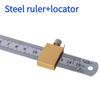 Aluminum Woodworking Ruler with Positioning Block Carpenter Measuring Tool for Precise Measurement In Carpentry Projects