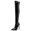 Sexy Thigh High Boots For Women Sexy Point Fetish Party Shoes Lady Heels Over the Knee Boots Red Black Leather Winter Long Boots