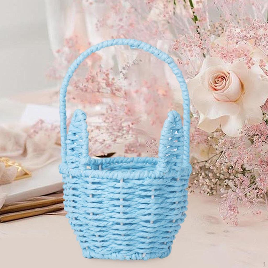 Easter Bunny Basket Flower Empty Portable, Decoration, Egg Wedding