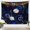 Galaxy Tapestry Outer Space Wall Tapestry for Boys Kids Universe Themed Tapestries Cute Cartoon Planet Rocket Print Wall Hanging