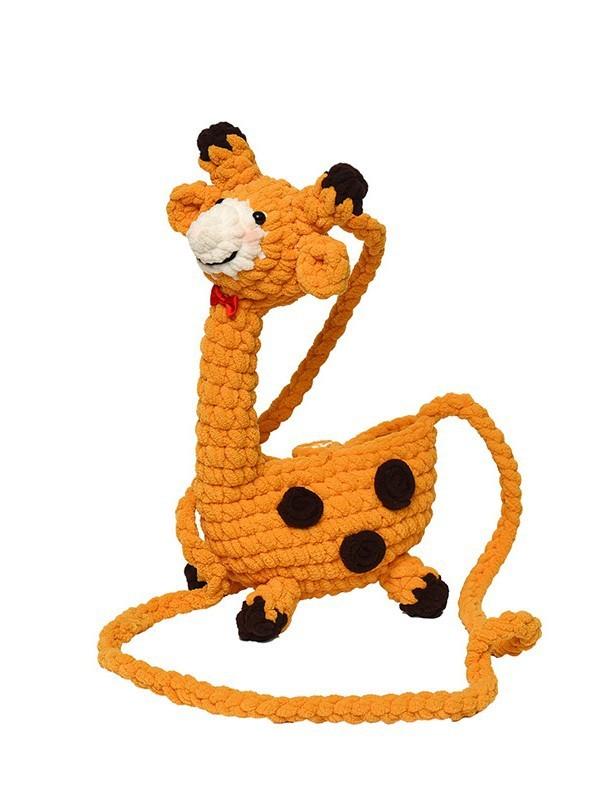 Animal Safari Mini Handcrafted Crochet Bag With Pure Color Knit For Daily Use