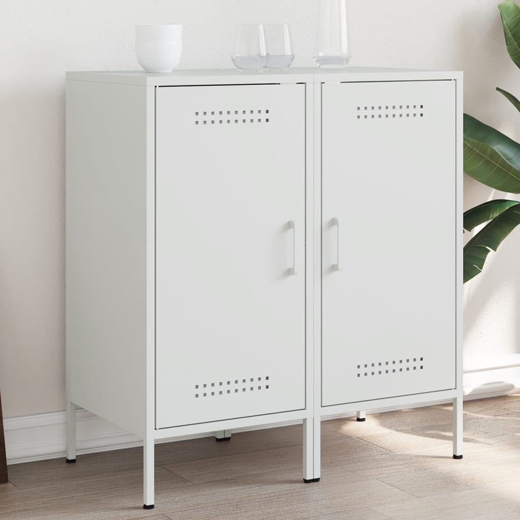 Sideboards 2 pcs White 36 x 39 x 79 cm Steel