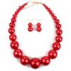 Elegant Large Pearl Necklace Set Exaggeration Neck Jewelry Big Ball Beads Chain Choker  Wedding