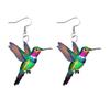 Drop Earrings Acrylic Colorful Bird Earrings 2d Hummingbird Dangle Jewelry Women’s Hook Drop Accessories Dangle Earrings