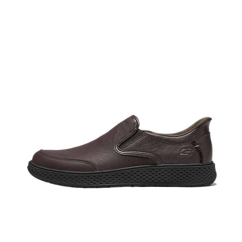 Skechers USA Mens Comfortable Solid Color Slip-On Low-Top Casual Shoes Men casual shoes 205883-COFF 39.5