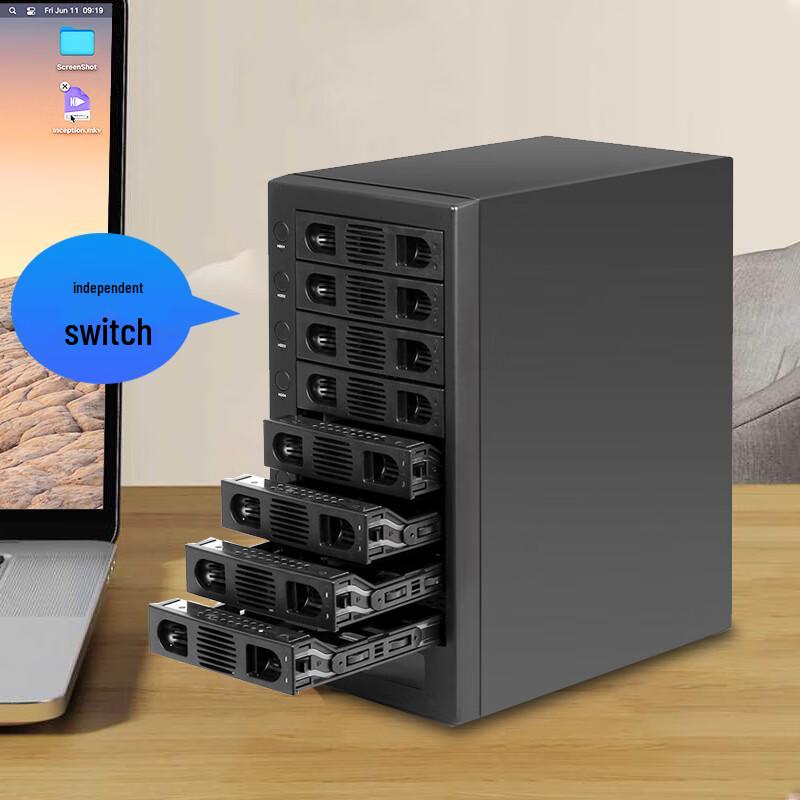 Hoodblue DS8032 8-Bay RAID Enclosure USB3.2 Direct-Attached Storage