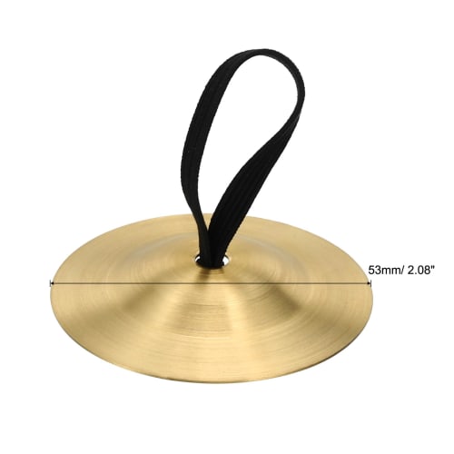 PATIKIL Finger Cymbal, 1 Piece, Diameter 2.08mm, Brass/Copper, Golden Tone, for Foot Dance Parties, One-Handed Operation