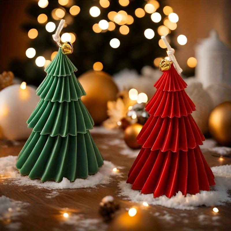 Origami Rotating Christmas Tree Scented Candle Mold - Home Decor Plaster Silicone Mold