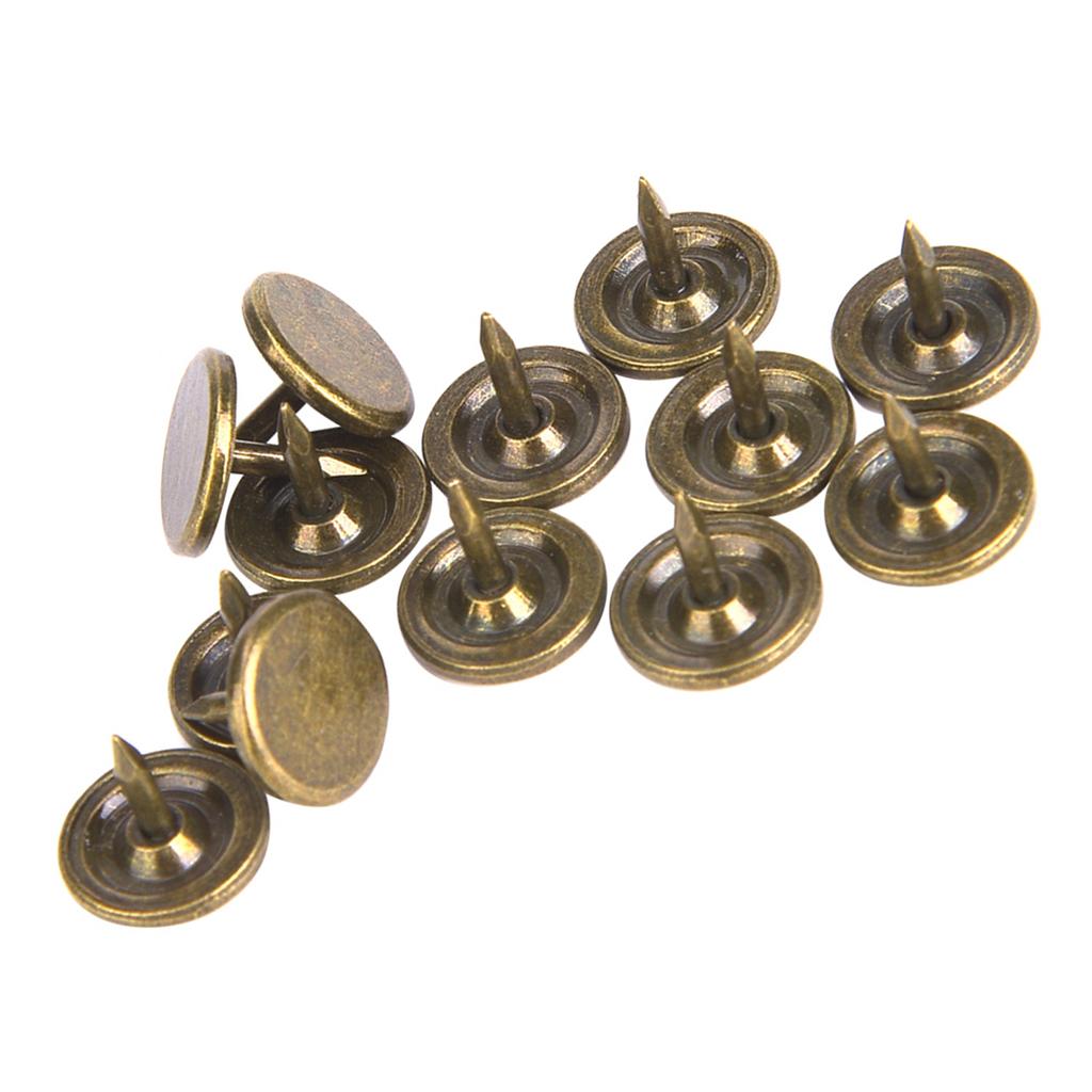 100 st Möbelspik Platt Huvud Cyan Brons Järn Dekorativ Nål Soffa Möbeltillbehör