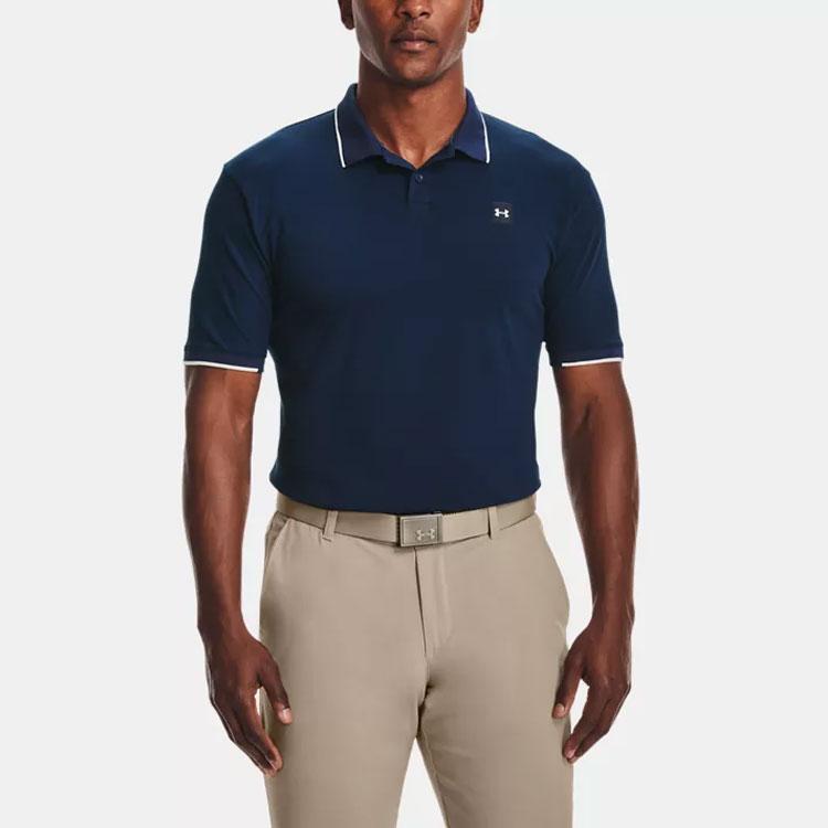 Under Armour Ace Golf Solid Short Sleeve Polo Shirt Men tops Blue 1341967-409