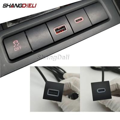 For VW Golf 6 Jetta 5 MK5 Scirocco 2006 - 2012 Car USB Charger PD Quick Charge QC3.0 Auto Phone Charging Adapter Button