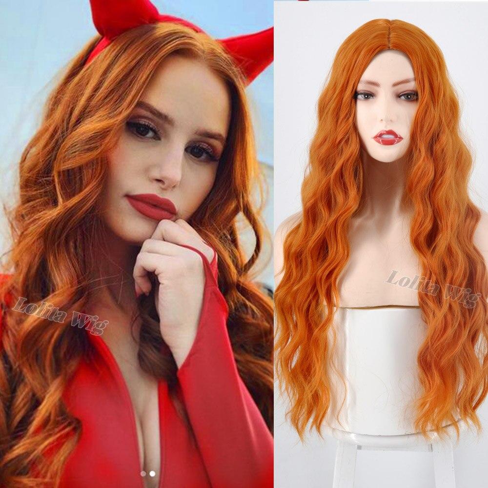 

XINRAN длинные волны прическа парики средний оранжевый черный парик термостойкое волокно синтетический парик для женщин косплей 24inches