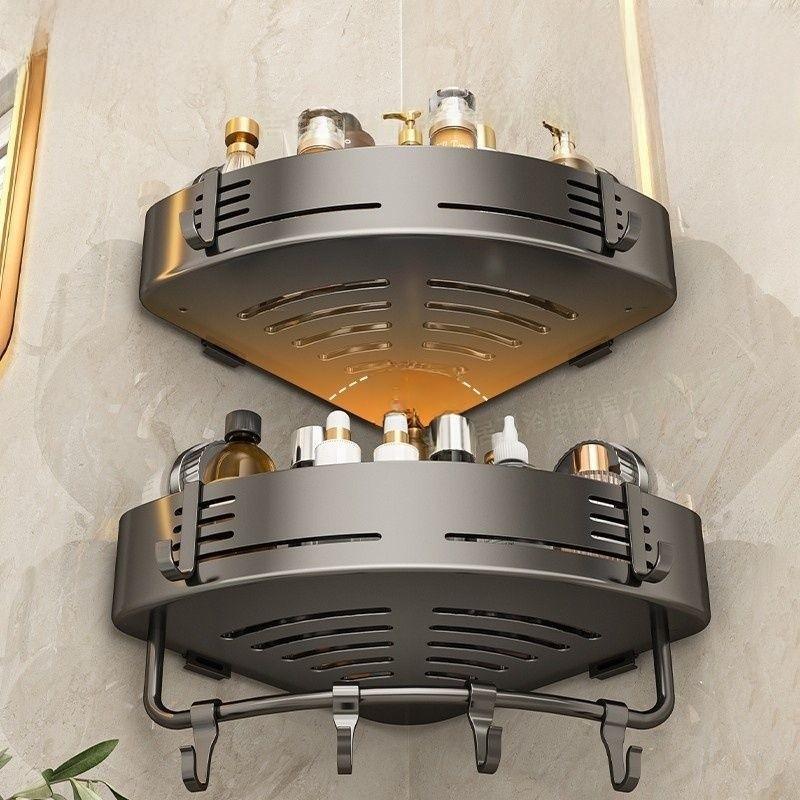 Bathroom Wall Mount Shelf With Abs Material And Padded Suction Cups For Shower Storage