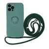 Liquid Frosted Magnetic Silicone Phone Case With Lanyard Crossbody Stand Protective Cover For Apple Iphone