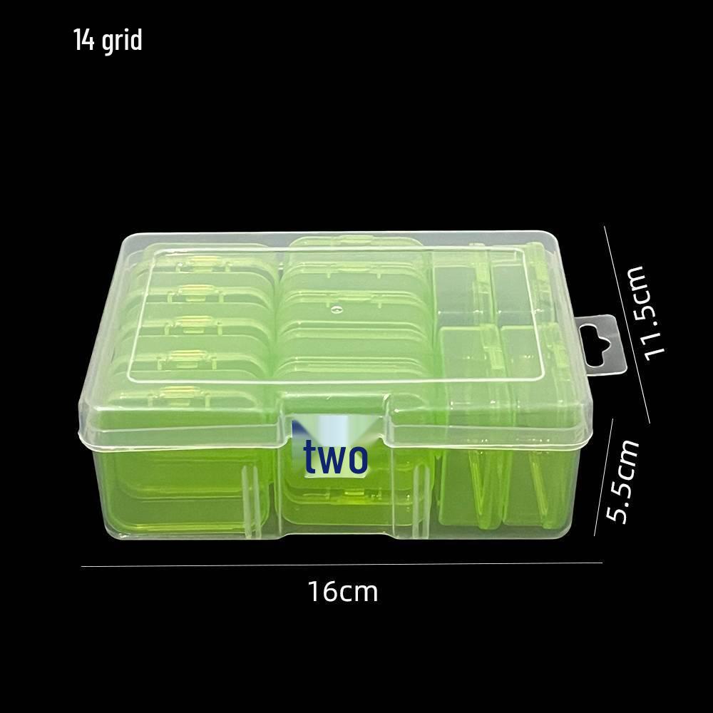 5.5" Small Square 14-Compartment Detachable Transparent Pill & Jewelry Storage Box for Craft & Diamond Painting (185g)