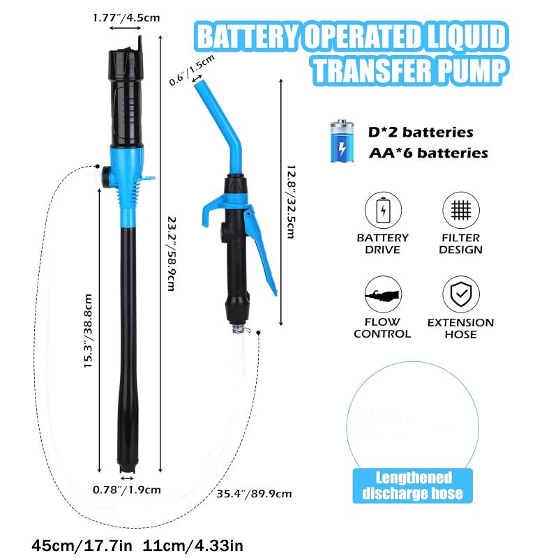 Electric Oil Pump Automatic Portable Vacuum Siphon Transfer 12V Liquid Pump for Camping Outdoor Fluid Filling