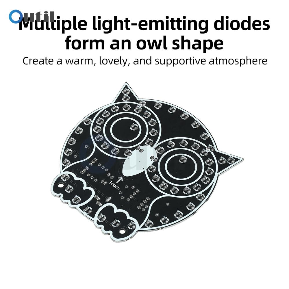 DIY LED Owl Touch Light Kit for Beginners with Adjustable Brightness Night Light and 4 Display Modes Fun Electronics Project