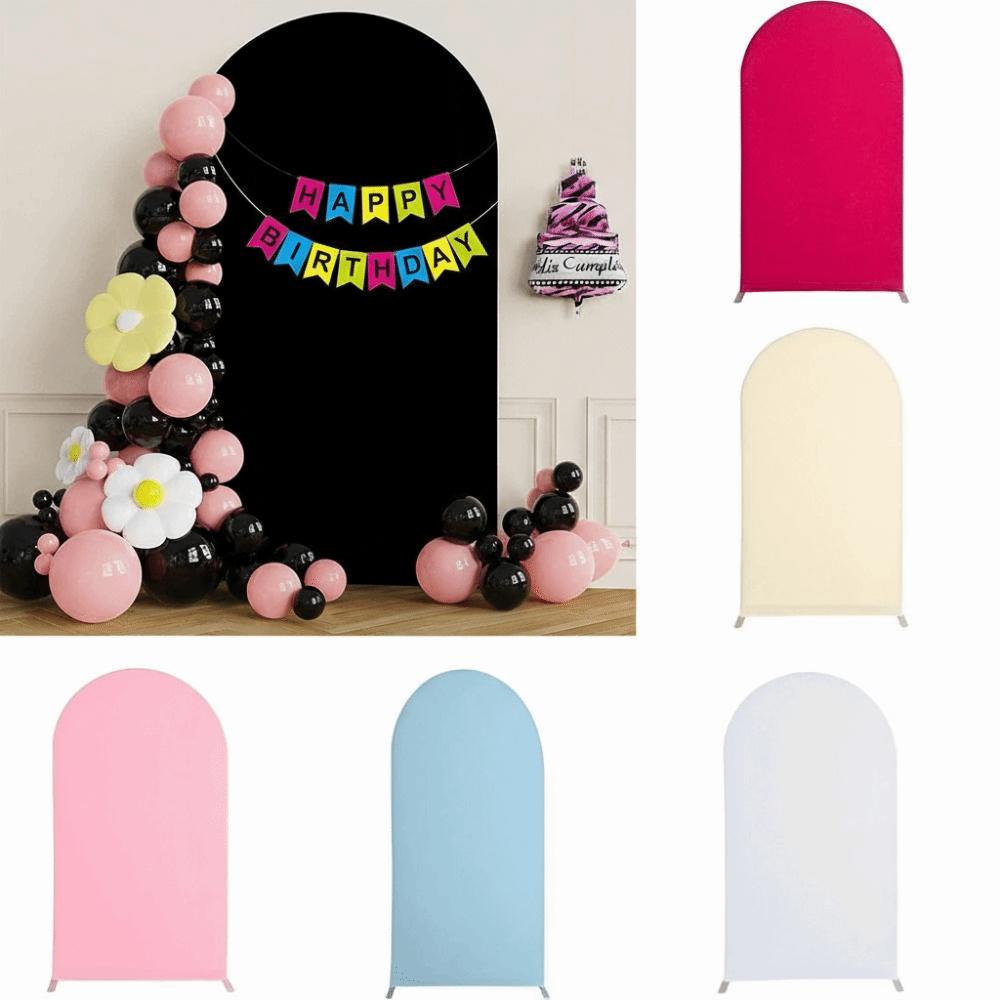 Polyester Wedding Arch Cover High Elasticity Solid Color Arch Stand Covers Background Round Ceremony Banquet Decoration