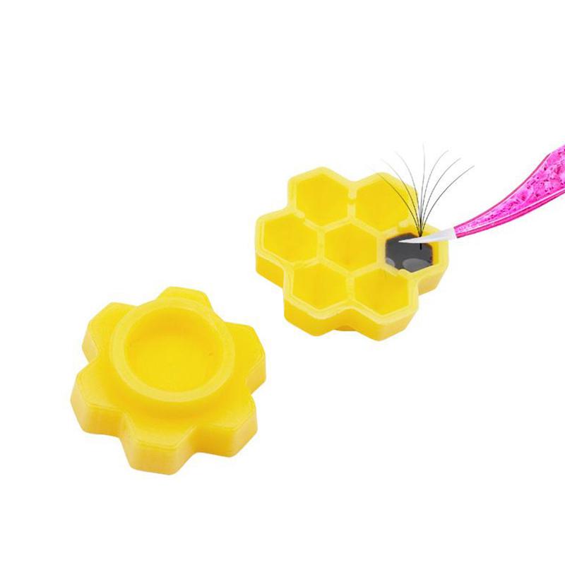 100Pcs Honeycomb Plum Blossom Shaped Grafting Eyelash Delay Cup Eyelashes Glue Holder Eyelash Extension Makeup Supplies