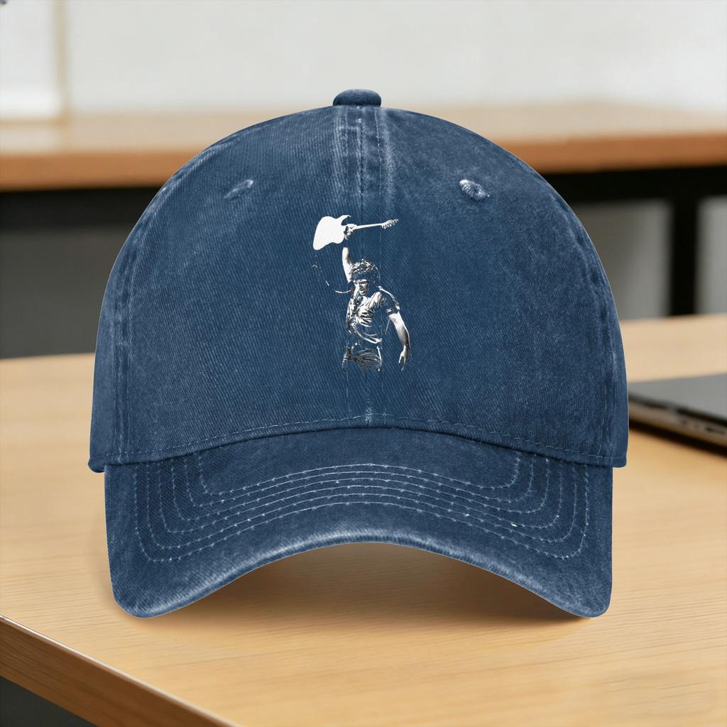 Bruce Springsteens Music Washed Baseball Cap Fashion Sun Hip Hop Hats Summer Women Unisex Running Hippie Baseball Caps