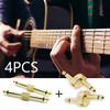DanYun Effector Connecting Plug Crank Set of 4 6.35mm Patch Cables, Pure Copper, High Transmission Efficiency, for Guitar, Effects Pedal, Shielded