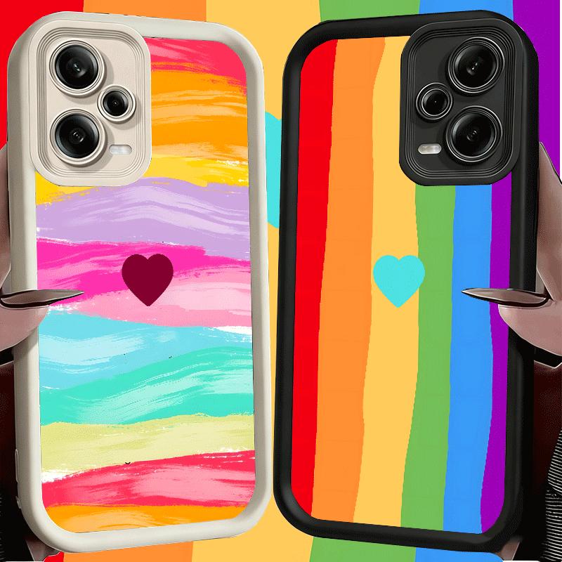 Rainbow Gradient Love Desgin Soft Phone Case for Xiaomi Poco X7 X6 X5 Pro X4 Gt X3 F7 Ultra M8 M7 Redmi 15C 15 14C 13 13C 12 12C