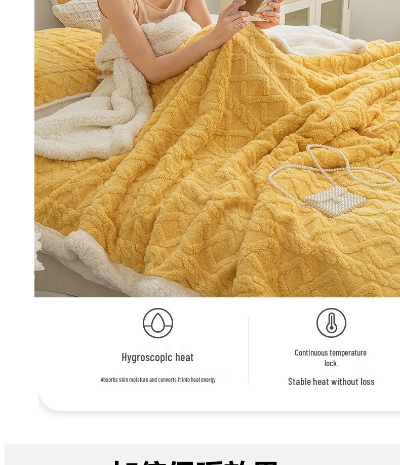 Lambswool & Taffeta Plush Multicolor Blanket - Ideal for Office, Autumn, Winter & All Seasons