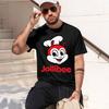 Jollibee 2026 Neue Mode Schweres Heißverkauf Retro Bedrucktes Muster Lustiges Rundhals-T-Shirt für täglichen Komfort