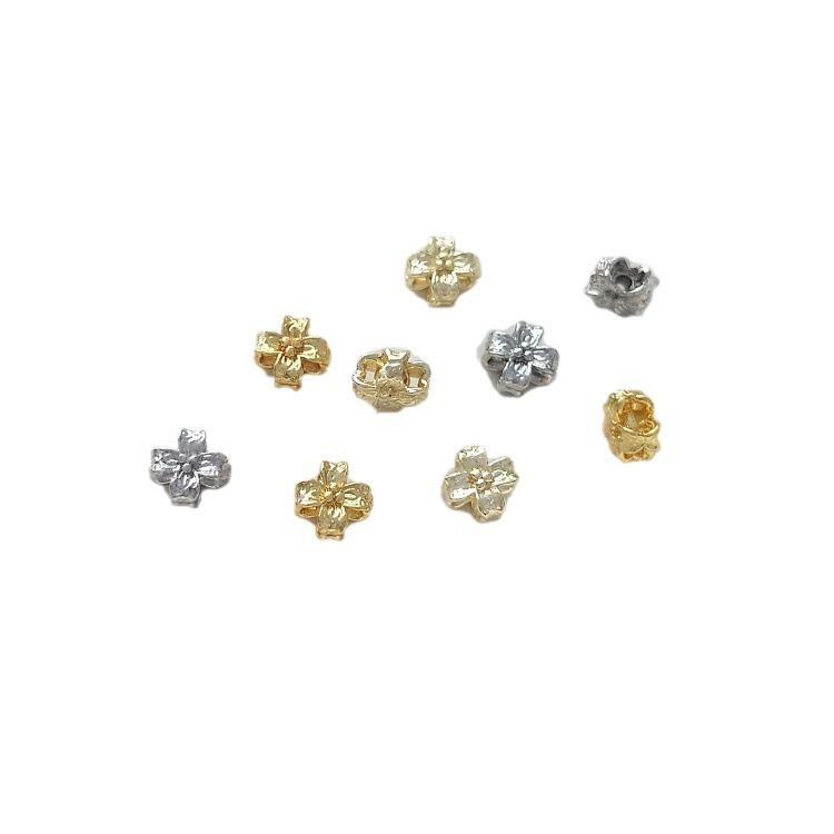 14K Gold-filled Double-sided Four-leaf Clover Osmanthus Spacer Beads Handmade Bracelet DIY Accessories