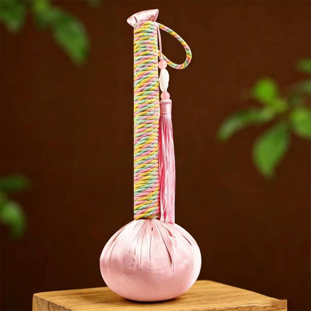 Year of the Horse Mugwort Meridian Massage Hammer - Solid Color Brocade Multifunctional Health Gift