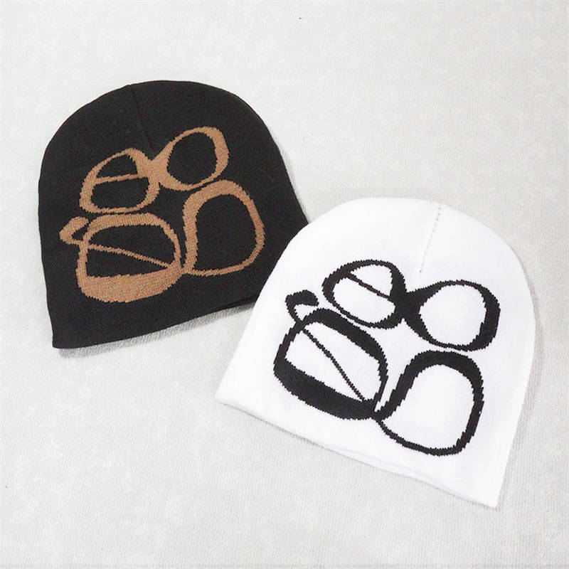 Hat Double American Glasses Pattern Knitted Men's Women's Hats Fashion European