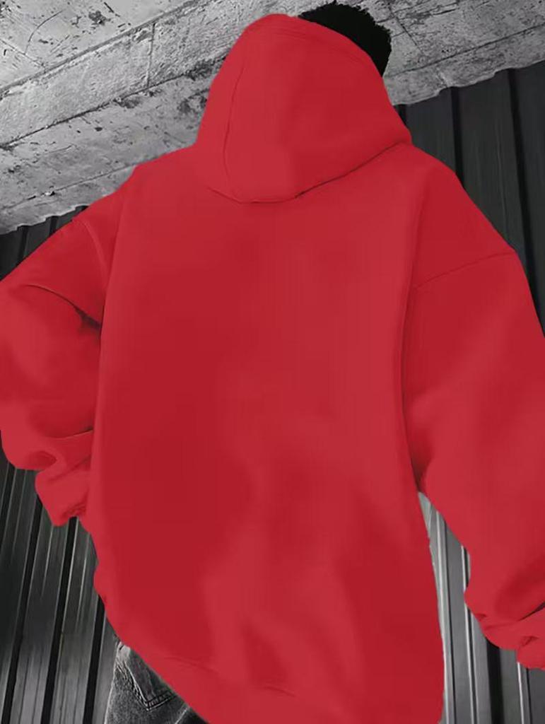 Cross-Border Men's & Women's Loose Fit Print Hoodie - European & American Style, Drop Shoulder, Spring & Autumn.