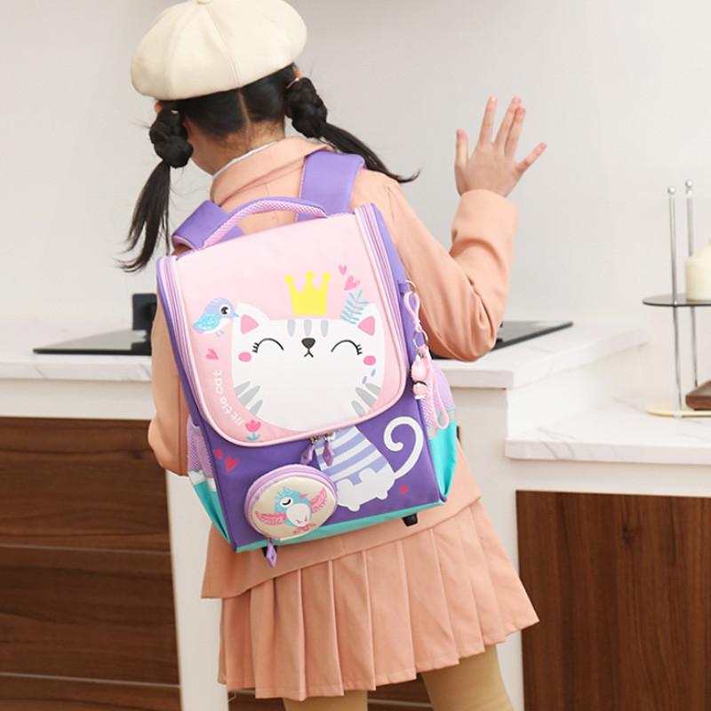 Adorable Cartoon Nylon Backpack For Boys And Girls In Primary School Large Capacity