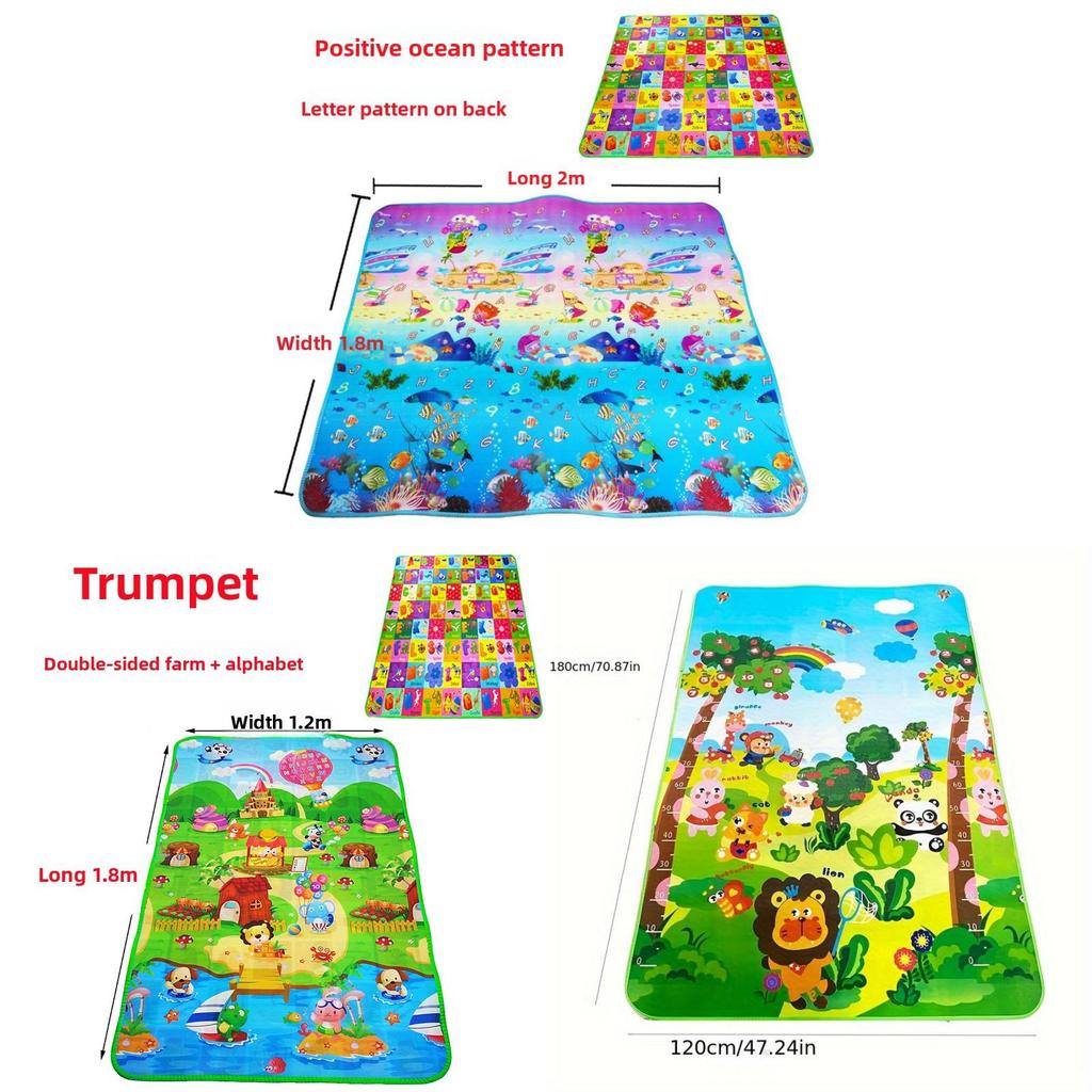 Babykrypmatta Eva-skum Vikbar Lekmatta Med Mjuk Yta För Småbarns Lärande Och Babyutveckling