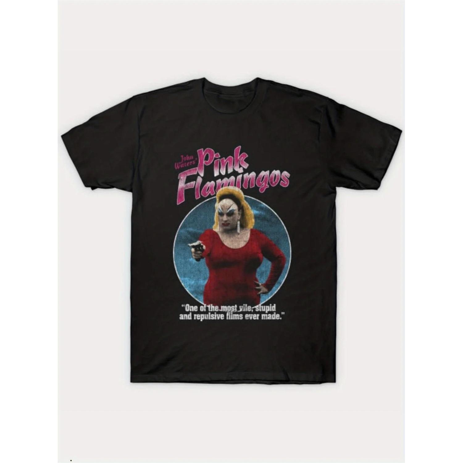 

John Waters Classic Movie T-shirt for _Pink Flamingo_ - Sacred Codex Design for Retro Fan Clothing for Men and Women XXXXXL чорний