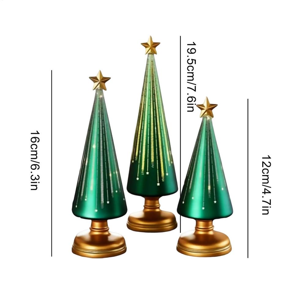 3pcs Table Christmas Tree Decorations Christmas Ornament Artificial Resin Star Topper Tree Figurine for Home Room Winter decors