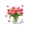 Spring Summer Flowers Window Clings Double Sided Tulip/Rose/Wildflowers in Vase Decals Anti-Collision Glass Door Stickers