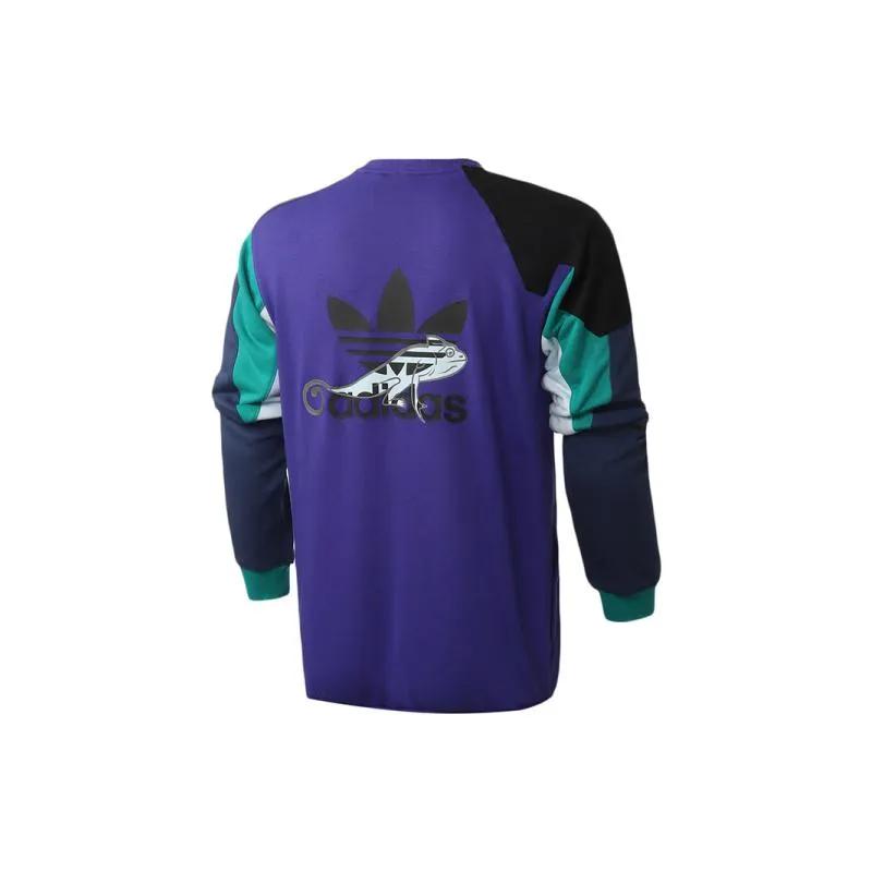 Adidas Originals Sweatshirts Men's Blue Crew Neck Moderate Regular (Unisex) Sweatshirts FM3697