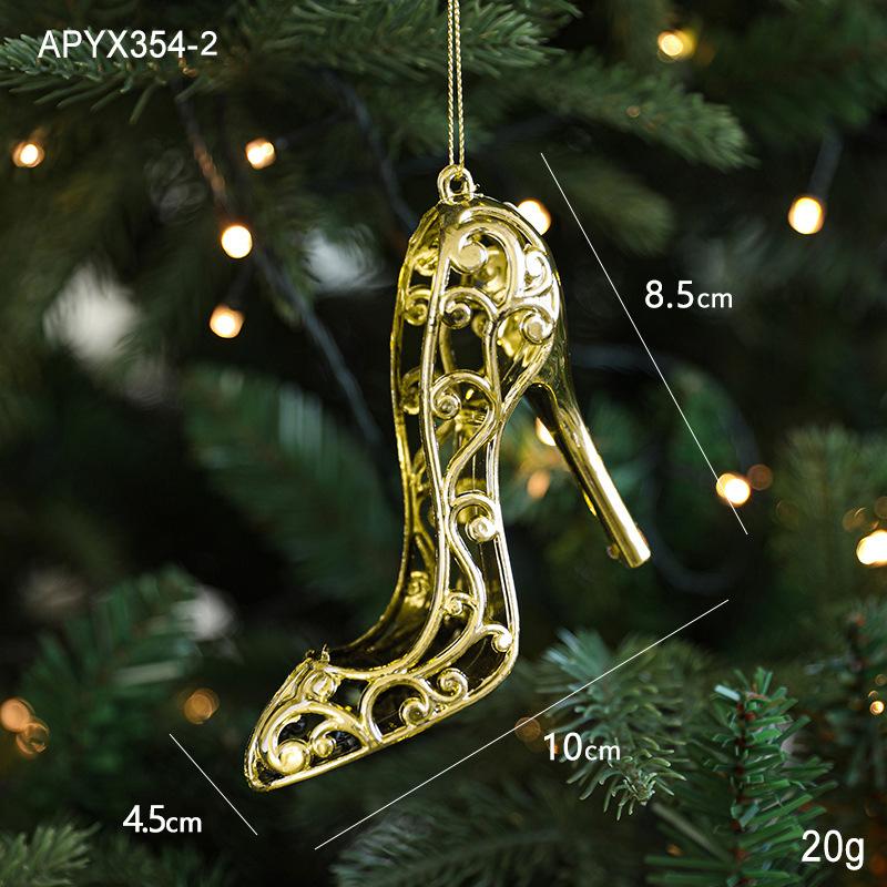 Christmas Golden Pendants Creative Exquisite Decorative Snowflake Butterfly Elk Hanging Ornaments